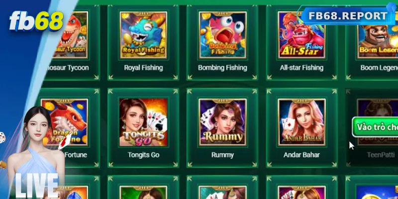 Danh mục game hot tại sân chơi FB68
